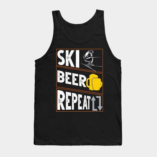 Ski. Beer. Repeat. Awesome Skiing & Drinking Skier Tank Top by theperfectpresents